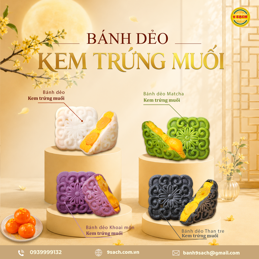 GIỚI THIỆU DÒNG BÁNH DẺO KEM TRỨNG MUỐI 9 SẠCH