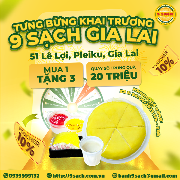 KHAI TRƯƠNG CHI NHÁNH 44 TẠI GIA LAI: MUA 1 TẶNG 3 CÙNG CƠ HỘI TRÚNG QUÀ 20 TRIỆU