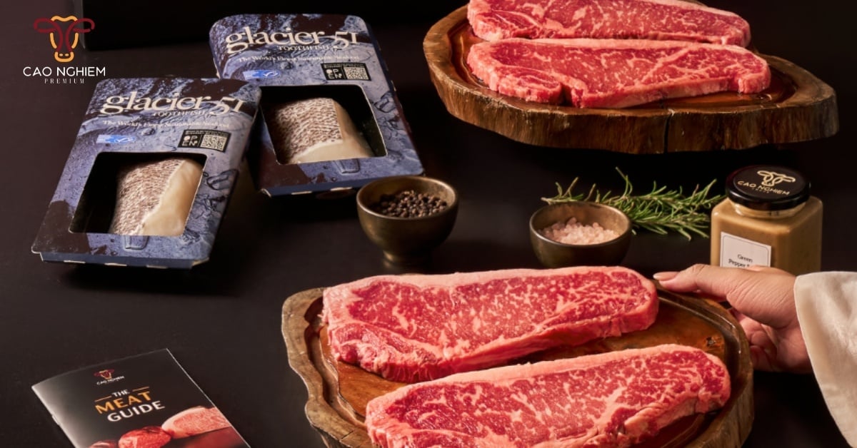SET W1A - Set hộp quà biếu tặng thịt bò Wagyu Úc Tajima và cá Tuyết Úc Glacier 51
