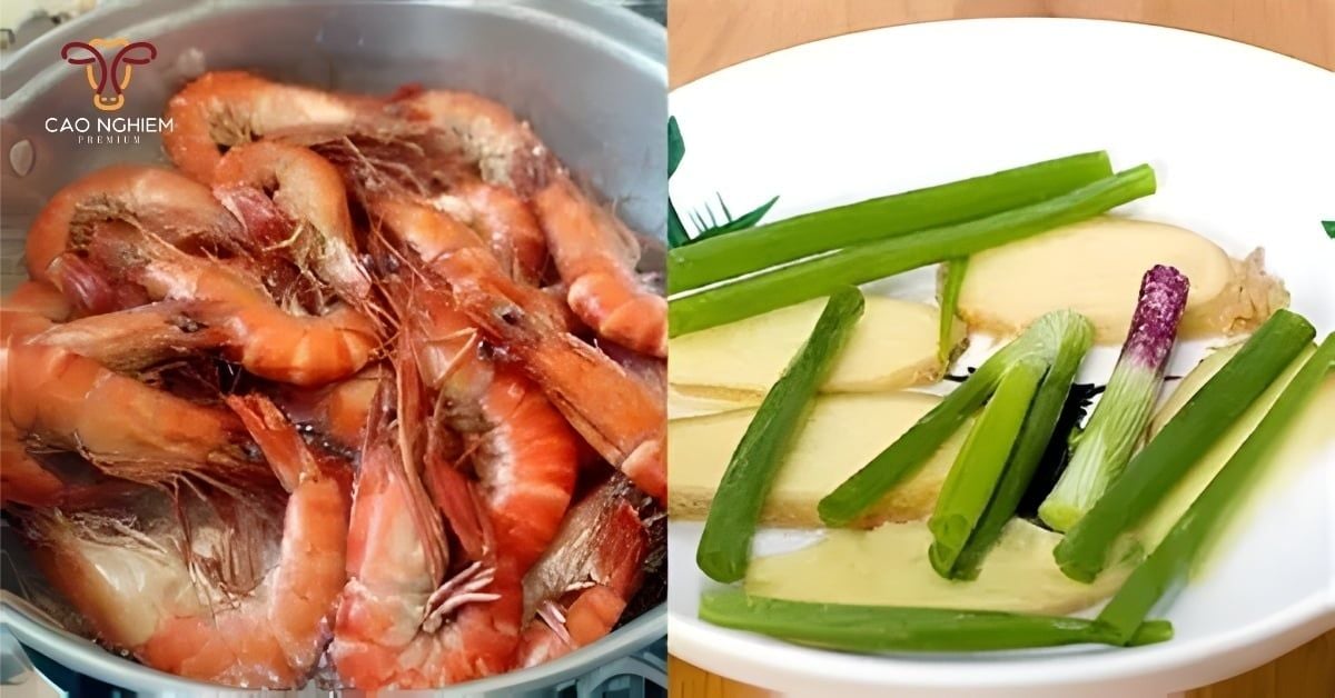Cách làm tôm hấp gừng