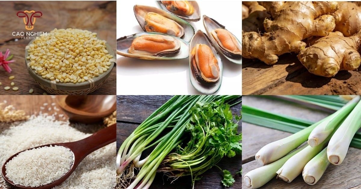 Nguyên liệu nấu cháo vẹm xanh