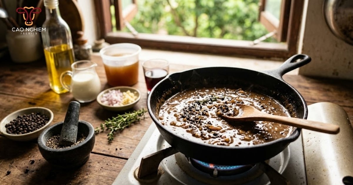 Cách làm sốt tiêu đen kiểu Âu cực đơn giản tại nhà