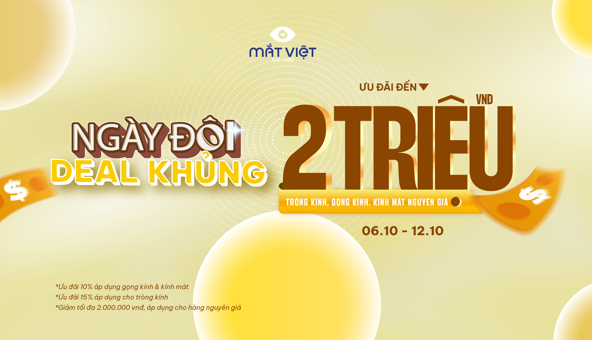Ngày đôi deal khủng - Ưu đãi tháng 10 tại Mắt Việt