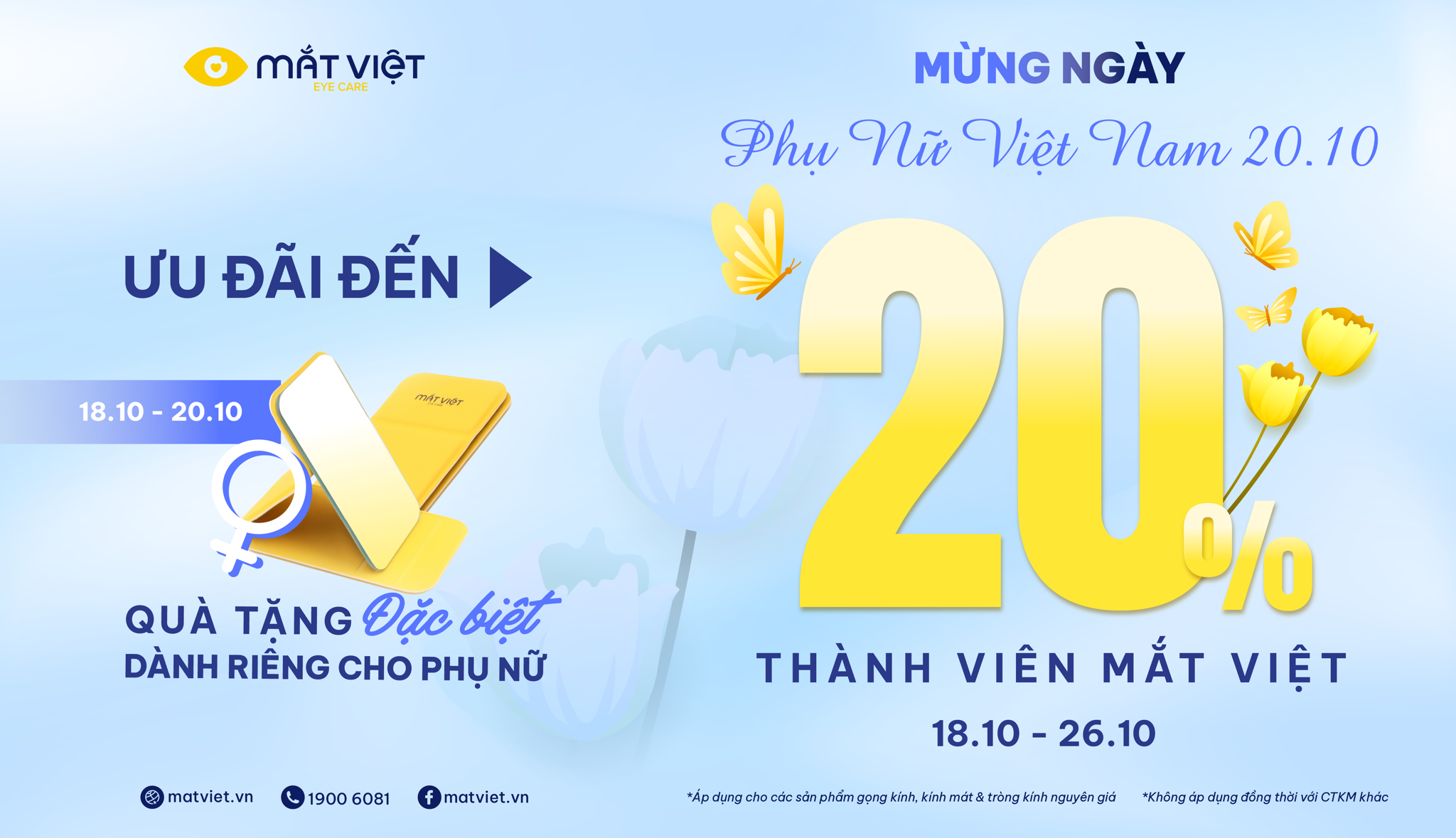 Mừng ngày phái đẹp, ưu đãi lên đến 20%