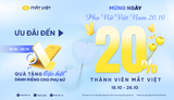 Mừng ngày phái đẹp, ưu đãi lên đến 20%
