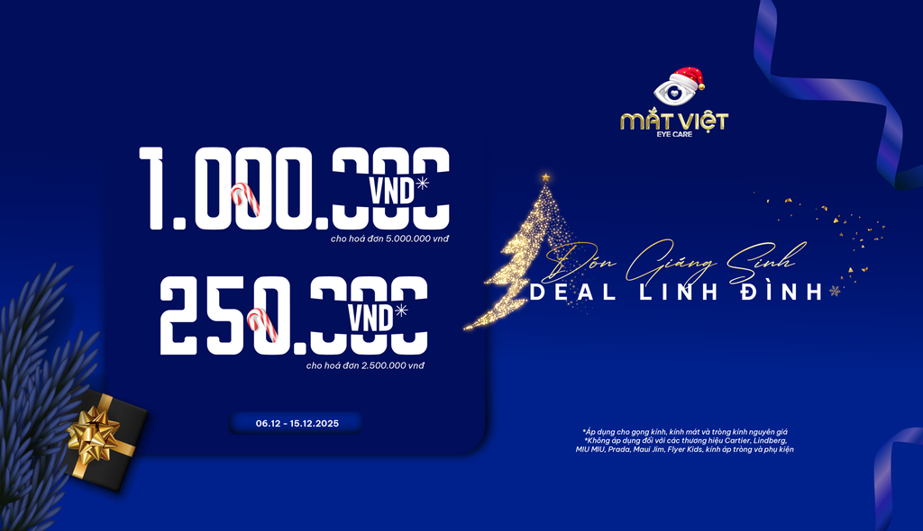 Ưu đãi giáng sinh linh đình đến 1 triệu đồng tại Mắt Việt