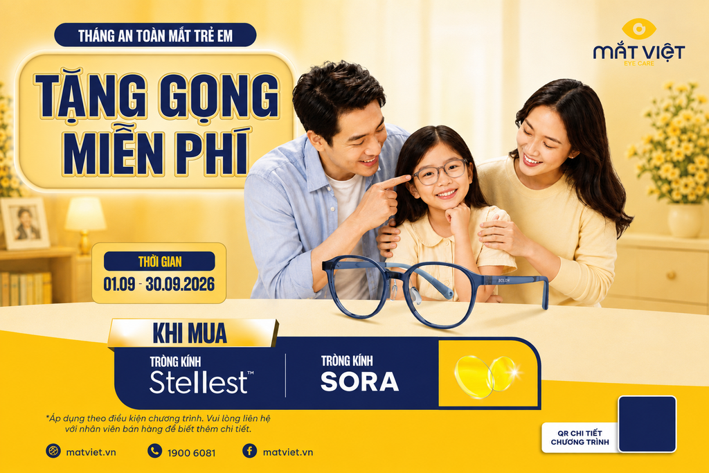 Tháng săn sóc thị lực trẻ em, tặng MIỄN PHÍ gọng kính thời trang