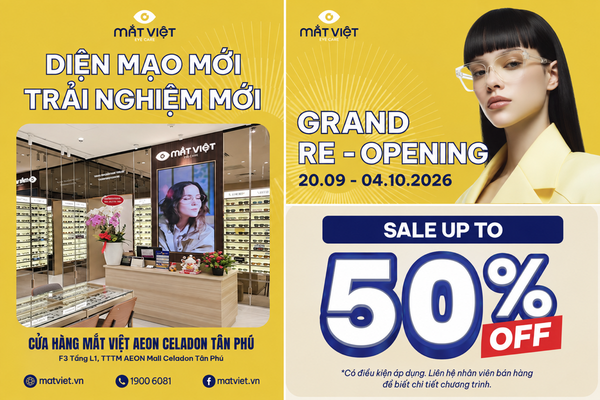 Mắt Việt Aeon Mall Tân Phú tưng bừng khai trương ưu đãi đến 50%