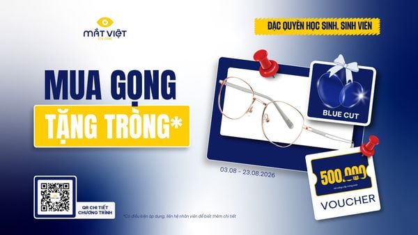 Back To School 2026: Mua gọng tặng tròng Blue Cut AMO