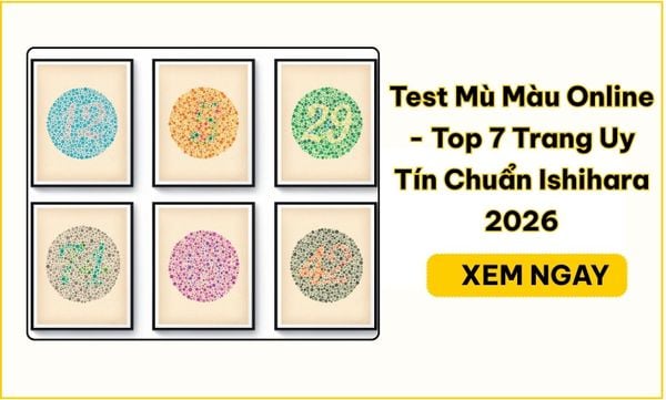 Test Mù Màu Online - Top 7 Trang Uy Tín Chuẩn Ishihara 2026