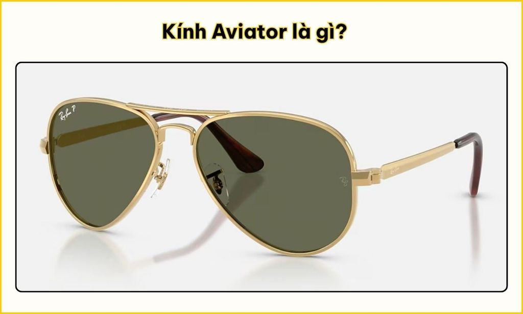 Kính Aviator gọng kim loại tròng giọt nước
