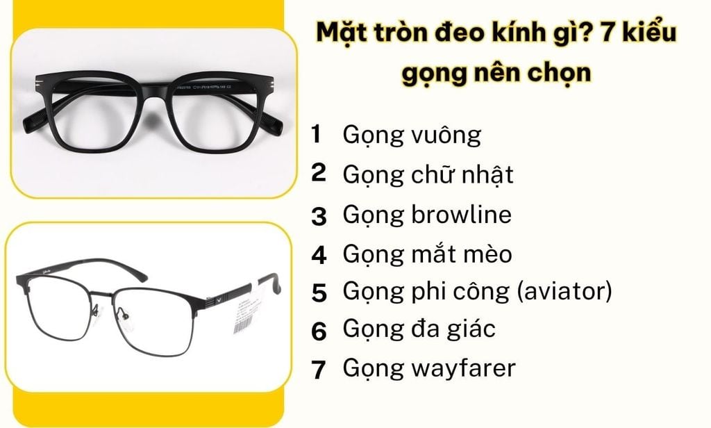 Mặt tròn đeo kính gì và các dáng gọng phù hợp