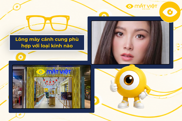 Lông mày cánh cung phù hợp với loại kính nào?