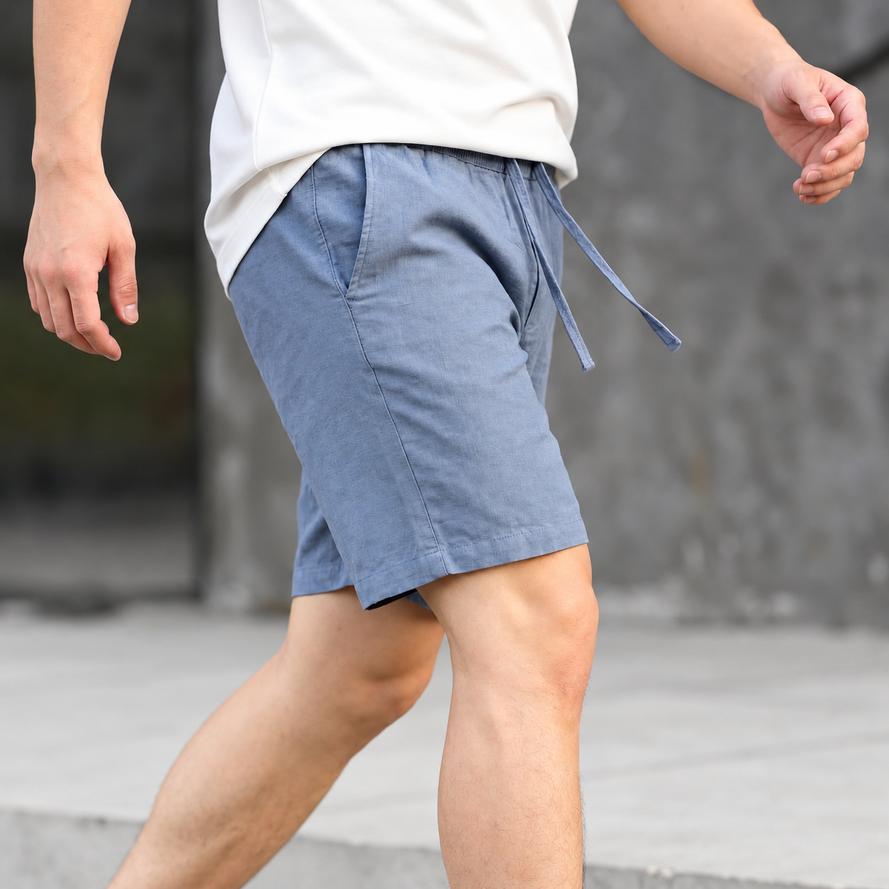 Quần short nam đũi cạp chun Organic Linen FSBI001 - Chi tiết 1