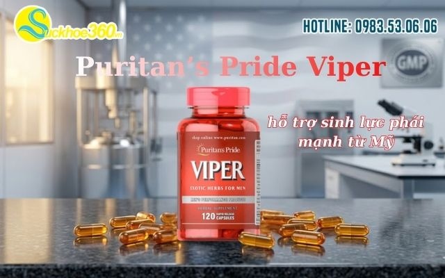 Puritan’s Pride Viper hỗ trợ sinh lực phái mạnh từ Mỹ