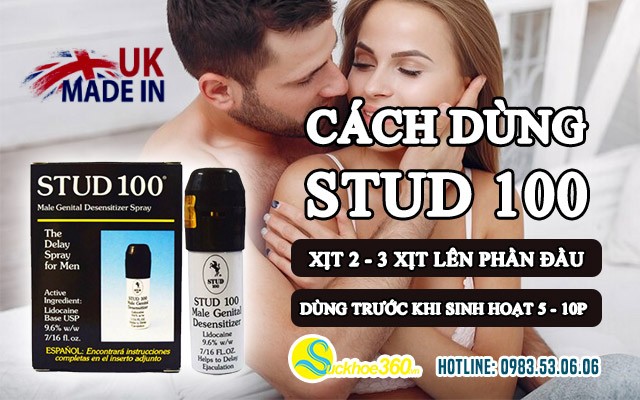 Hướng dẫn dùng xịt kéo dài thời gian Stud 100 hơn 30 phút