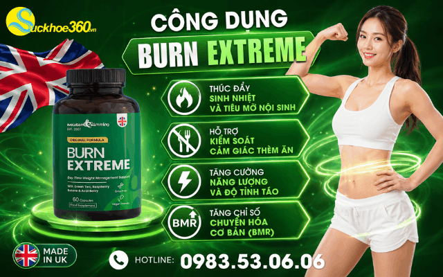 Công dụng của thuốc giảm cân nhanh an toàn Burn Extreme