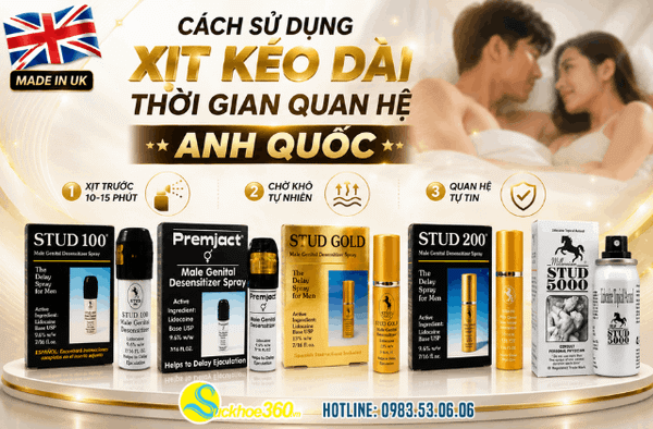 Cách dùng chai xịt tăng thời gian chống xuất tinh sớm từ Anh Quốc