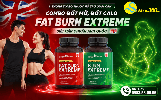 Thông tin bộ thuốc hỗ trợ giảm cân Combo đốt mỡ, đốt calo Fat Burn Extreme
