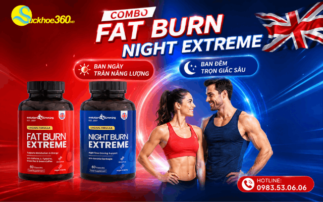 Thông tin bộ sản phẩm viên uống giảm cân Combo Fat Burn, Night Extreme