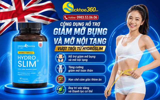 Công dụng hỗ trợ giảm mỡ bụng và mỡ nội tạng vượt trội từ HydroSlim