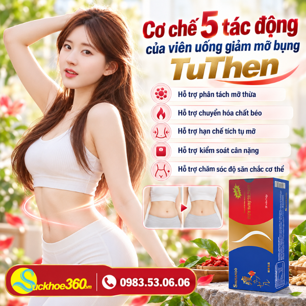 Cơ chế 5 tác động của viên uống giảm mỡ bụng TuThen