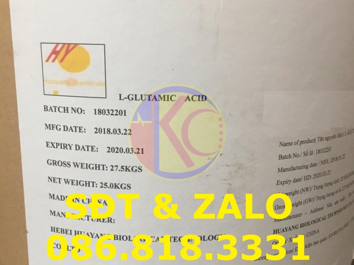 Glutamic Acid - Axit Glumic sản xuất thuốc thủy sản