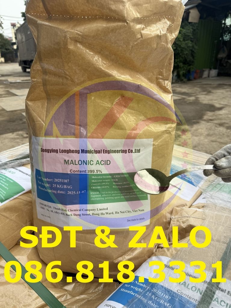 Malonic Acid - C3H4O4 dùng trong xi mạ