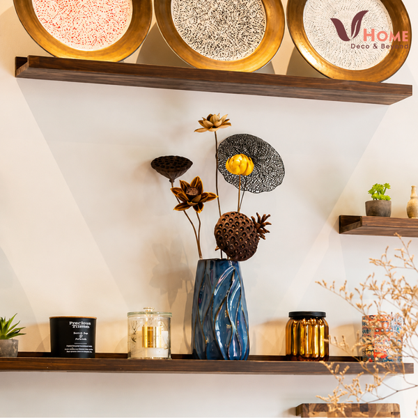 🏡 GÓC NHỎ THÊM XINH VỚI BÌNH HOA XANH VIỀN NÂU 🌼