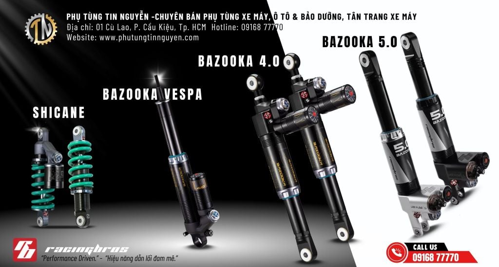 RACINGBROS – PHUỘC SAU CAO CẤP CHO SCOOTER TẠI TIN NGUYỄN