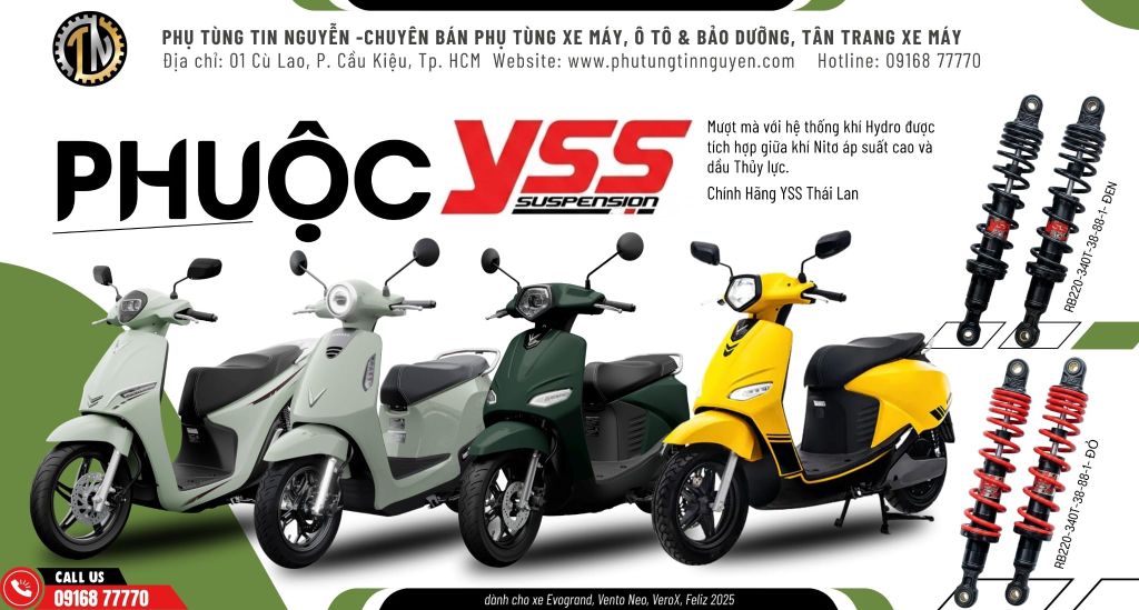 PHUỘC YSS CHO XE ĐIỆN VINFAST – ÊM HƠN, ĐẦM HƠN, CHẤT HƠN