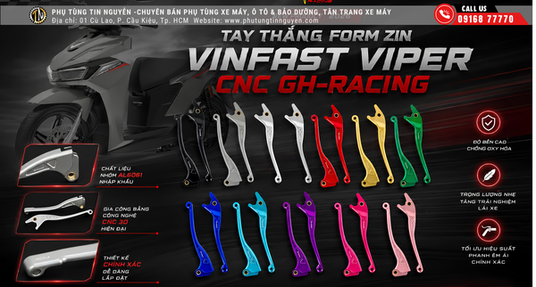 TAY THẮNG FORM ZIN VINFAST VIPER / FELIZ / EVO CNC GH-RACING