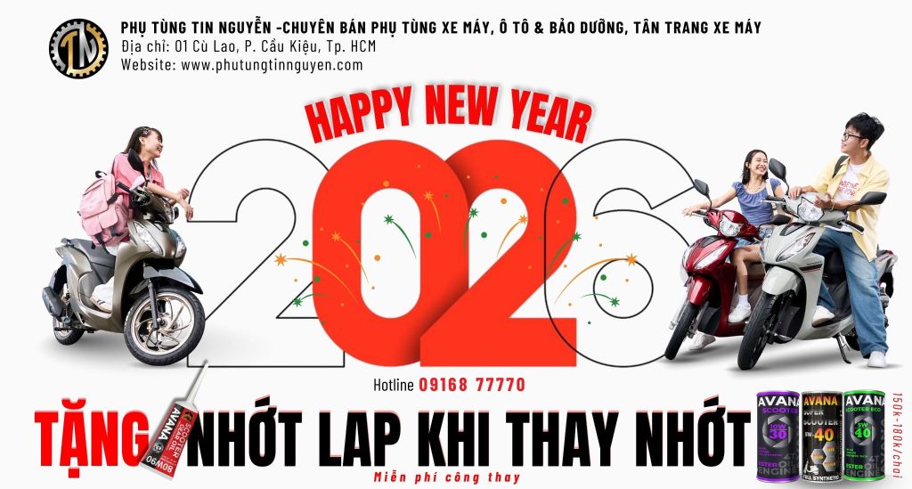 🎁 TẶNG NHỚT LÁP – MIỄN PHÍ CÔNG THAY khi thay nhớt máy tại Phụ Tùng Tin Nguyễn