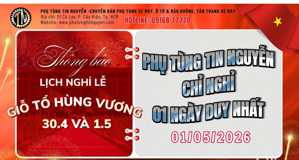THÔNG BÁO NGHỈ LỄ GIỔ TỔ HÙNG VƯƠNG, 30/4 & 1/5/2026
