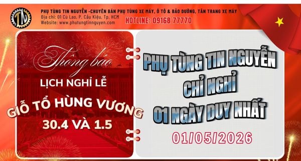THÔNG BÁO NGHỈ LỄ GIỔ TỔ HÙNG VƯƠNG, 30/4 & 1/5/2026