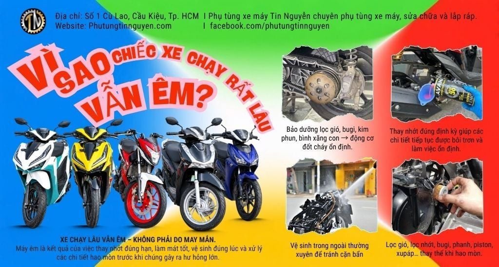 🏍️ XE CHẠY LÂU VẪN ÊM – VÌ SAO?