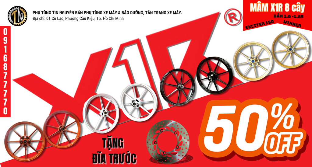🔥 GIẢM GIÁ SỐC 50% 🔥X1R 8 CÂY DÀNH CHO WINNER & EXCITER 150
