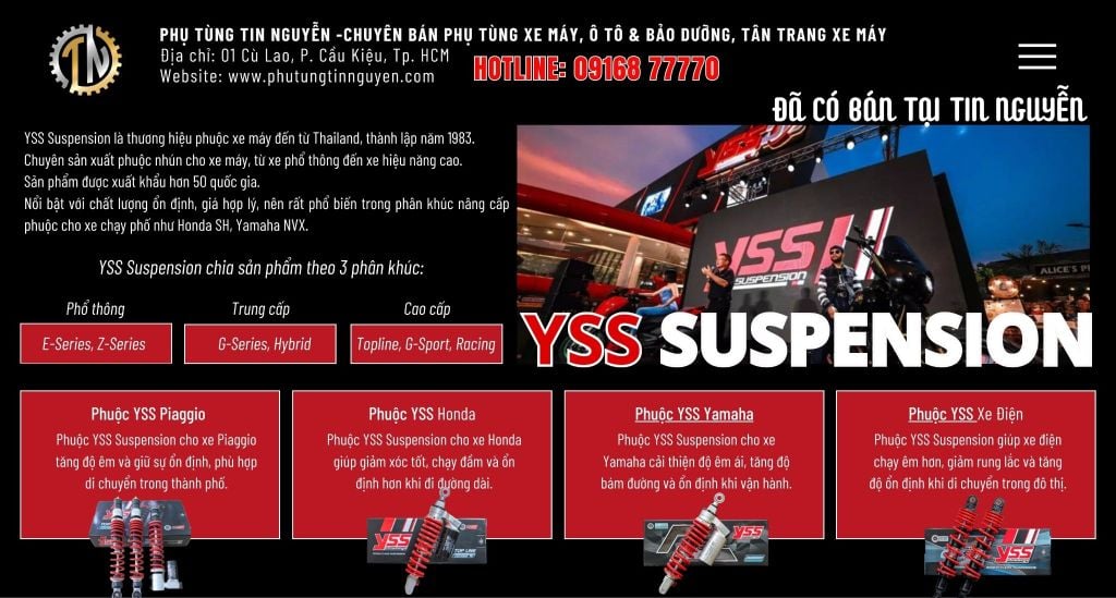 PHỤ TÙNG TIN NGUYỄN CHÍNH THỨC PHÂN PHỐI PHUỘC YSS THÁI LAN