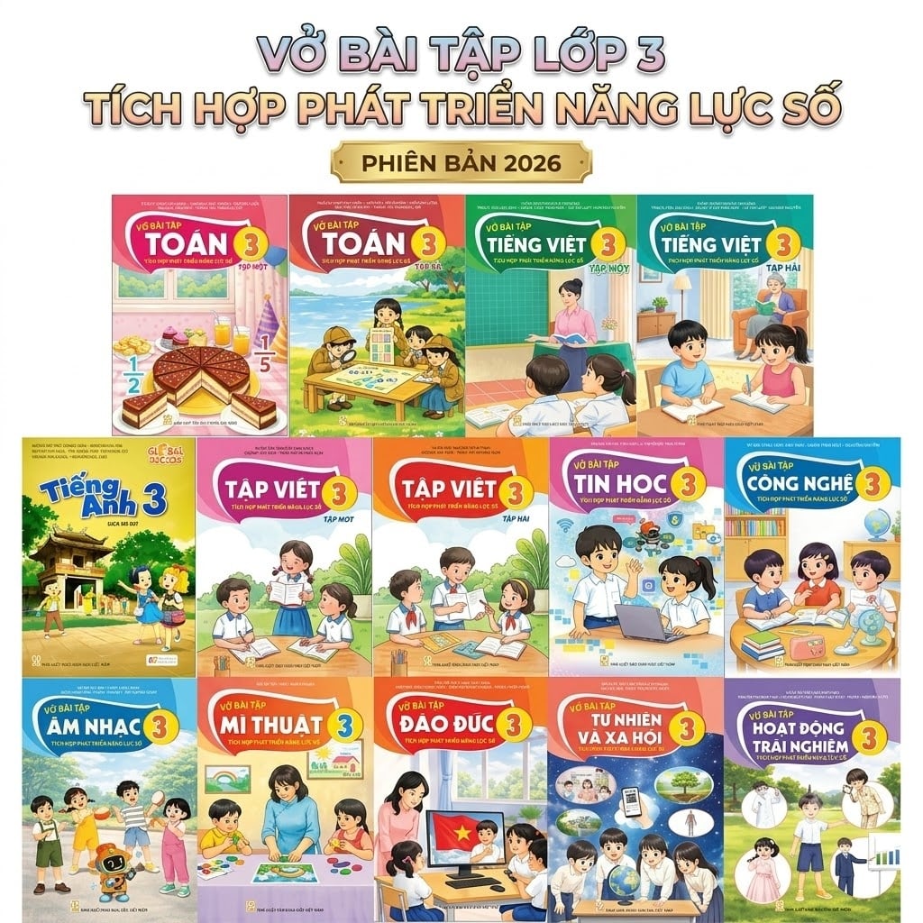 Trọn Bộ Vở Bài Tập Lớp 3 Tích Hợp Phát Triển Năng Lực Số Năm Học 2026 - 2027