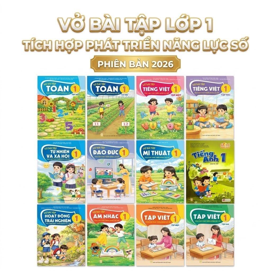 Trọn Bộ Vở Bài Tập Lớp 1 Tích Hợp Phát Triển Năng Lực Số Năm Học 2026 - 2027