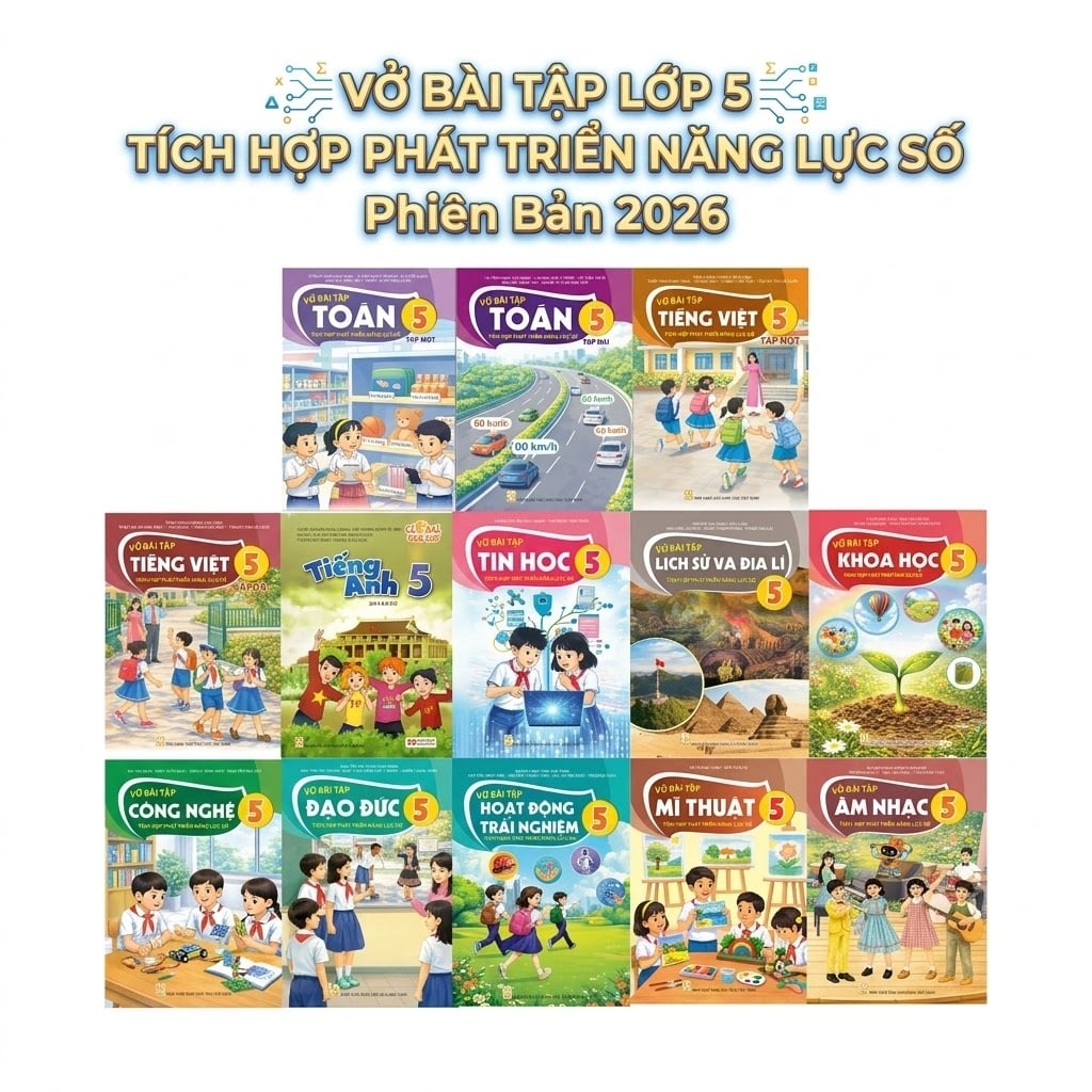 Vở Bài Tập Lớp 5 Tích Hợp Năng Lực Số Theo Chương Trình Giáo Dục Mới 2026  -  2027