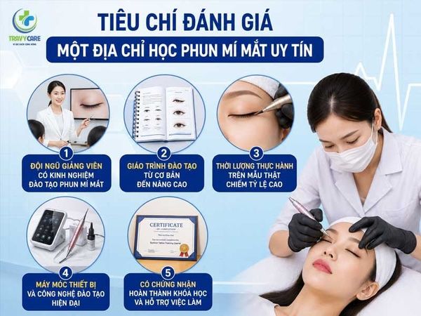 5 tiêu chí đánh giá địa chỉ học phun mí mắt uy tín chất lượng