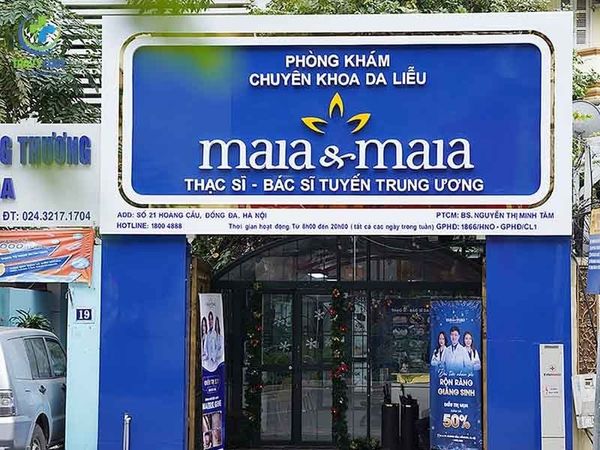 iển hiệu phòng khám Maia & Maia, địa chỉ triệt lông mông uy tín tại Hà Nội.