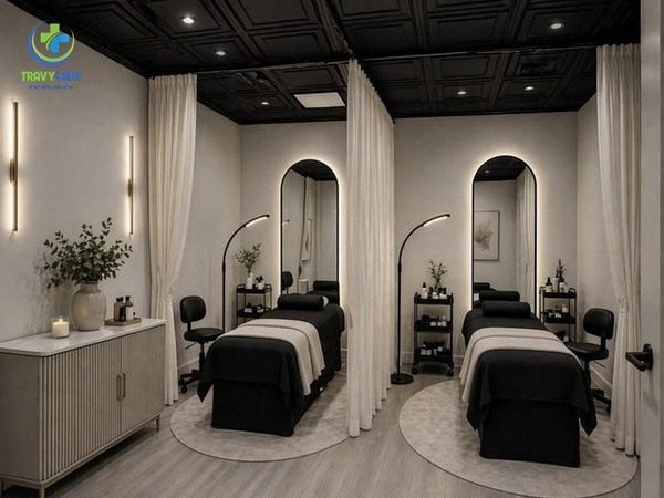 Không gian spa sang trọng và riêng tư mang lại cảm giác thư giãn khi thực hiện dịch vụ triệt lông vùng kín.