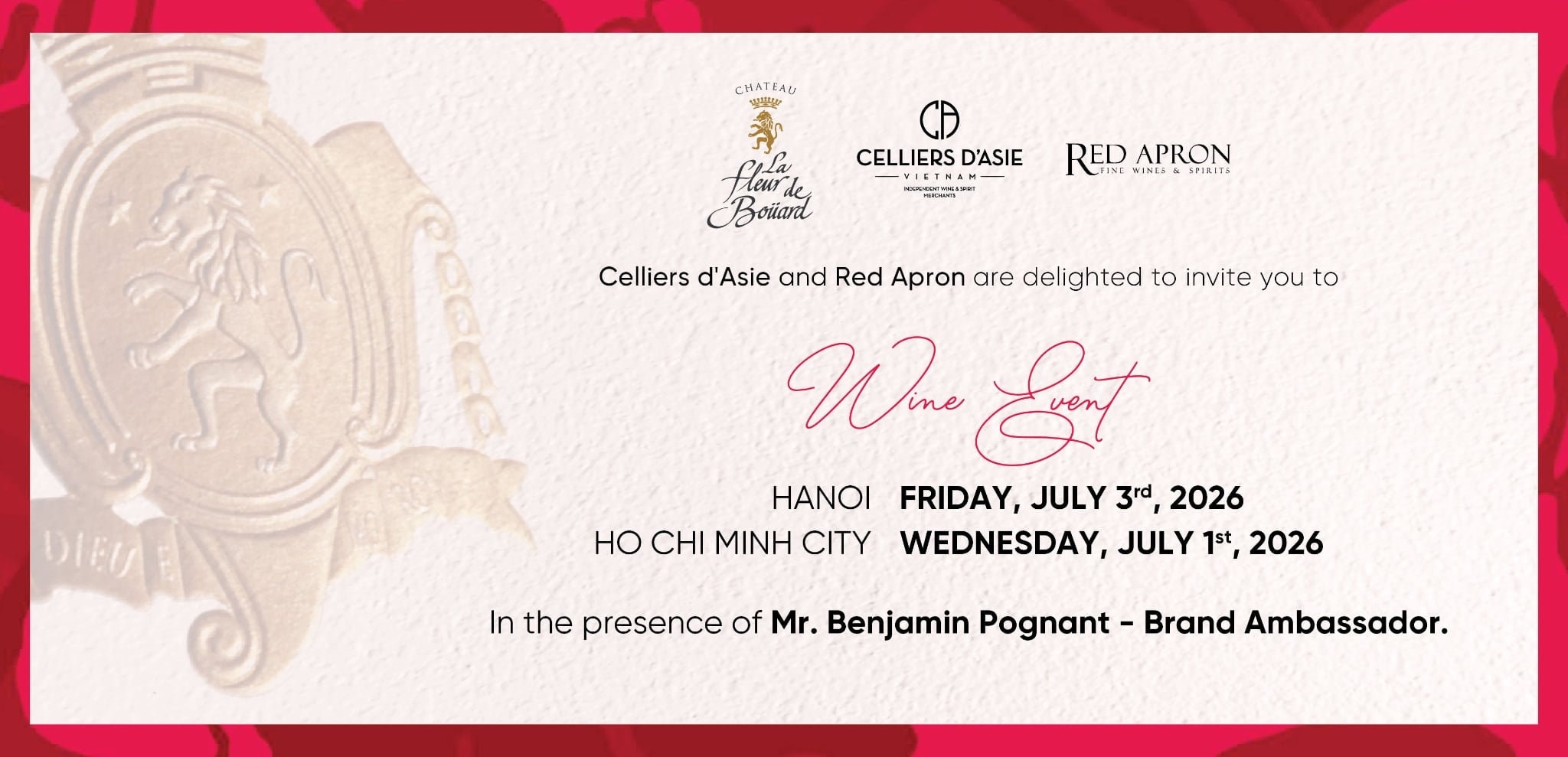 HANOI - CHATEAU LA FLEUR DE BOUARD WINE TASTING | HA:RIS BRUNCH & GRILL