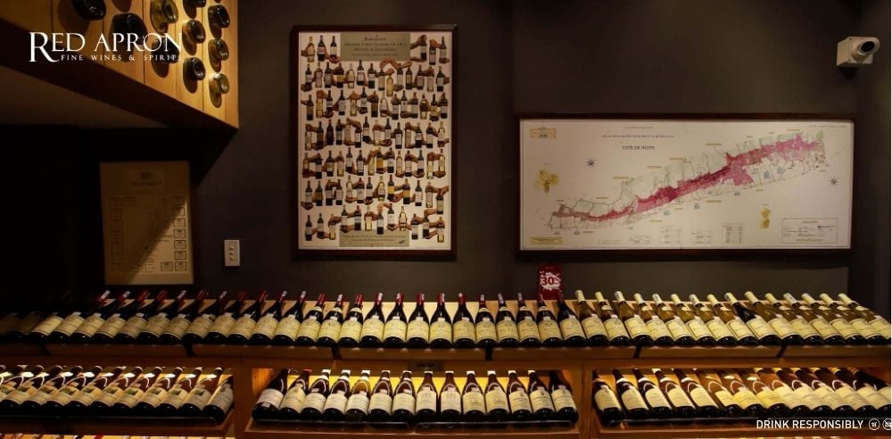 Không gian trưng bày và dịch vụ tư vấn mua champagne Labruyere tại Red Apron Việt Nam.