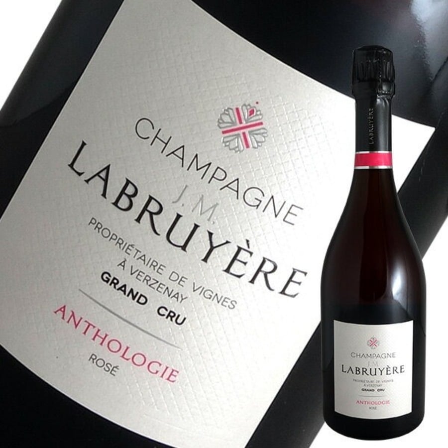 Chai Champagne JM Labruyere Anthologie Rosé Grand Cru, blend Pinot Noir và Chardonnay.