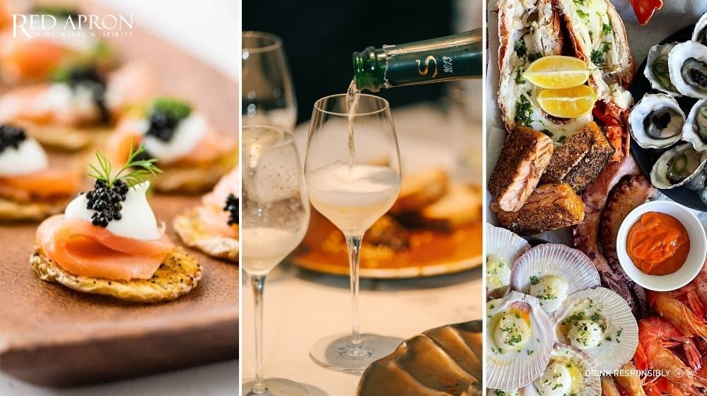 Champagne Salon dùng cùng hải sản cao cấp như hàu và tôm hùm