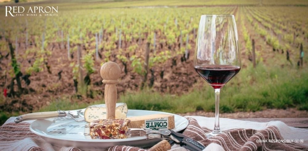 Ly rượu Pinot Noir Cote de Nuits màu ruby nhạt, gợi hương anh đào, mâm xôi, hoa hồng và gia vị nhẹ.