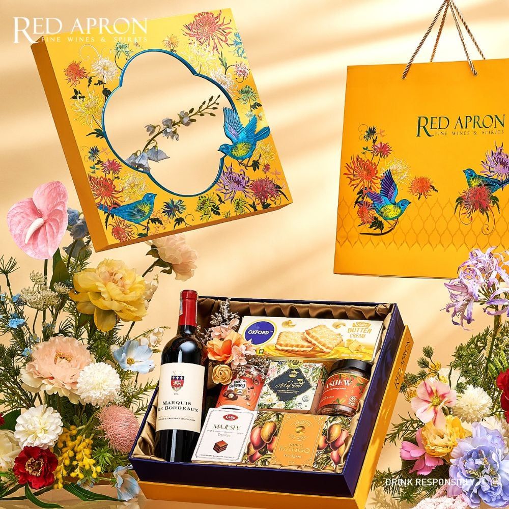 Hộp quà Tết Hà Nội Basket 21 Bordeaux Pháp Cúc Điểu